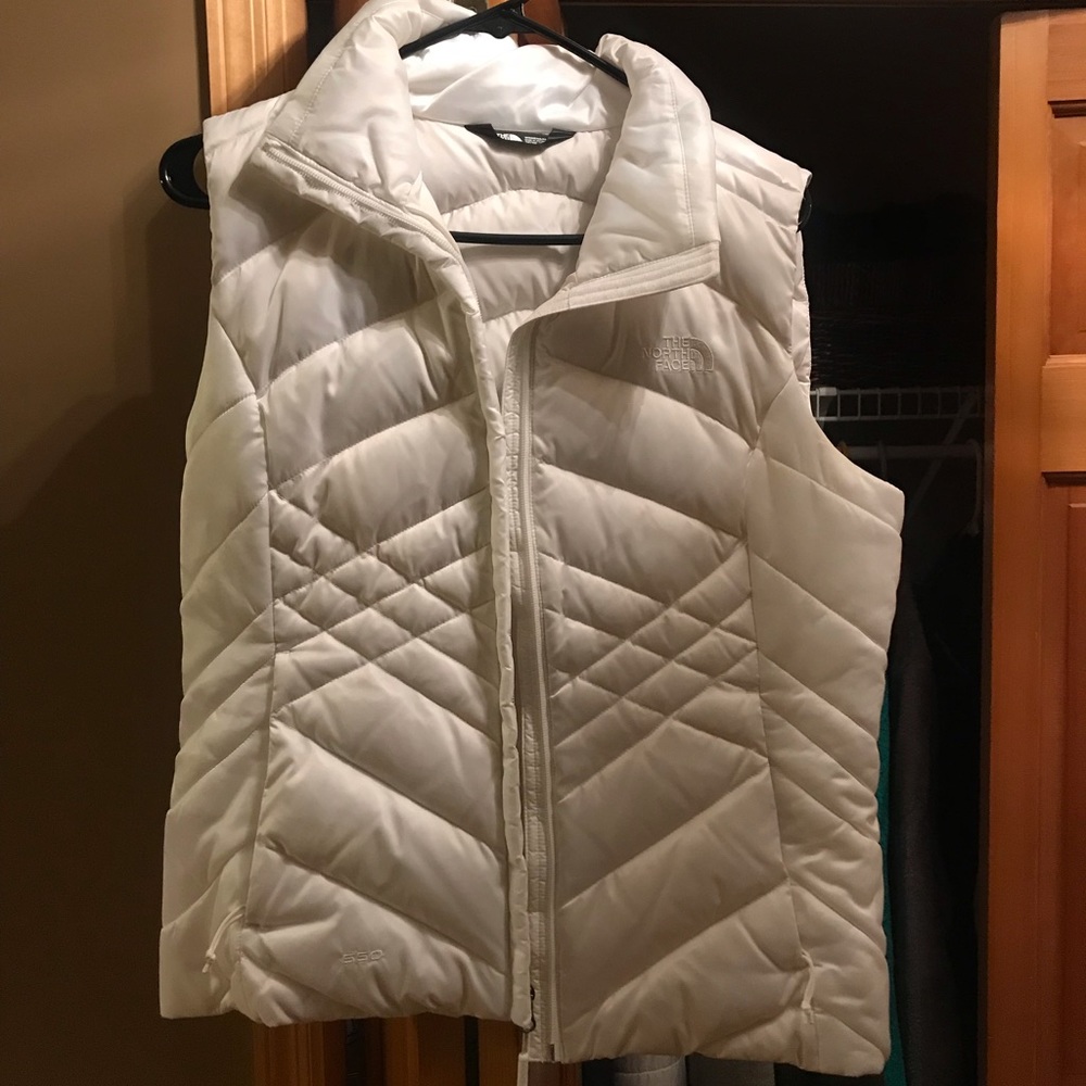 White North Face Puffy Vest